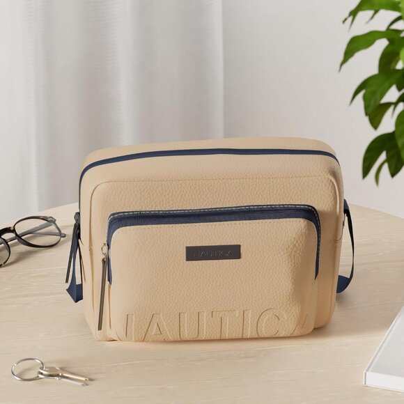 Women's Tan Out and About Adjustable PU Leather Crossbody Bag Purse - Picture 2 of 6